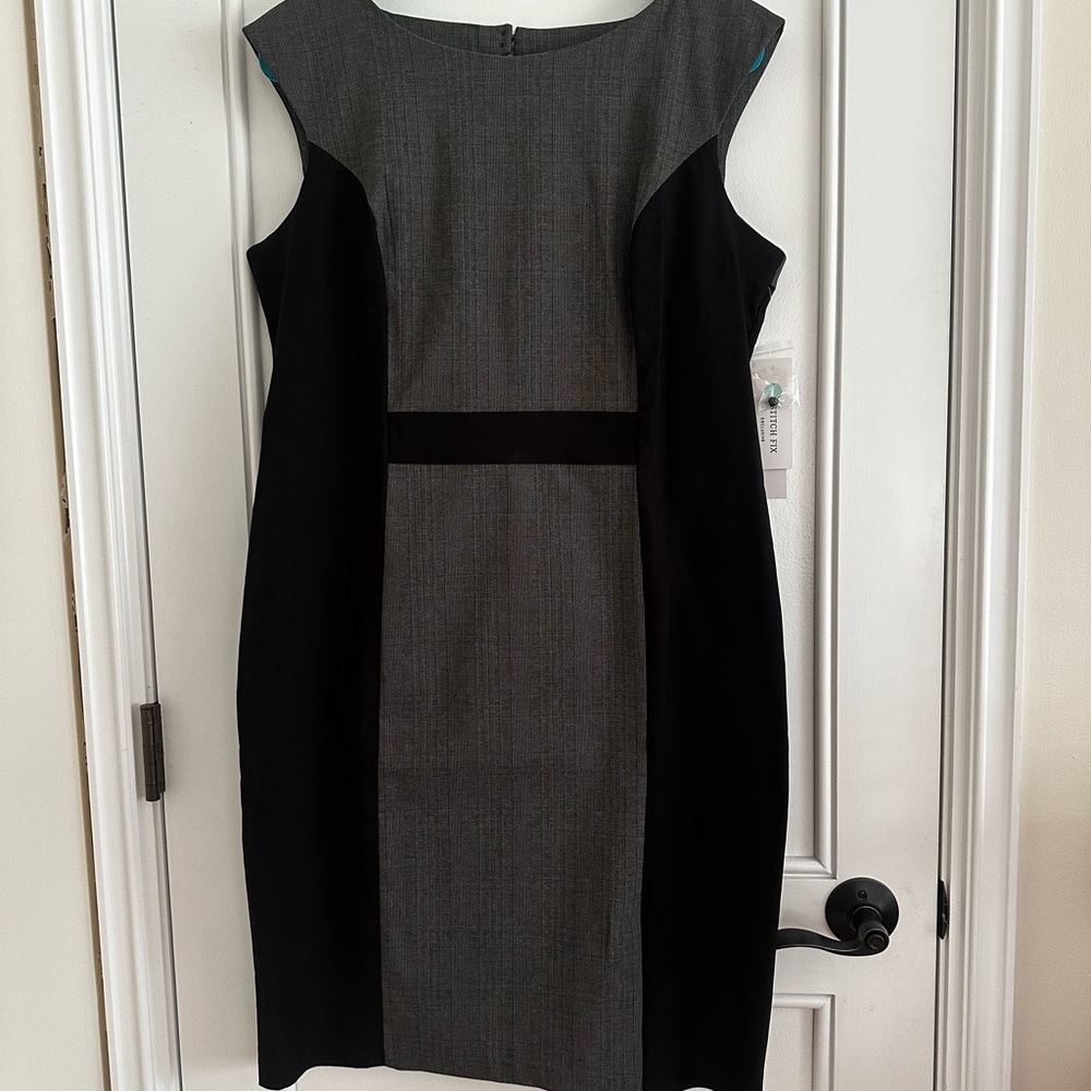 Elegant Gray and Black Women's Dress